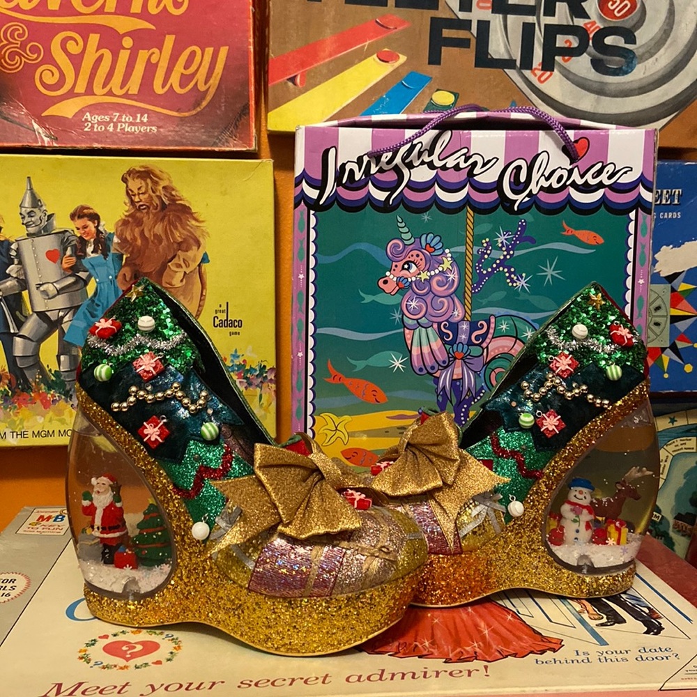 Irregular Choice Santa’s Globe Snow Globe Platform Wedges